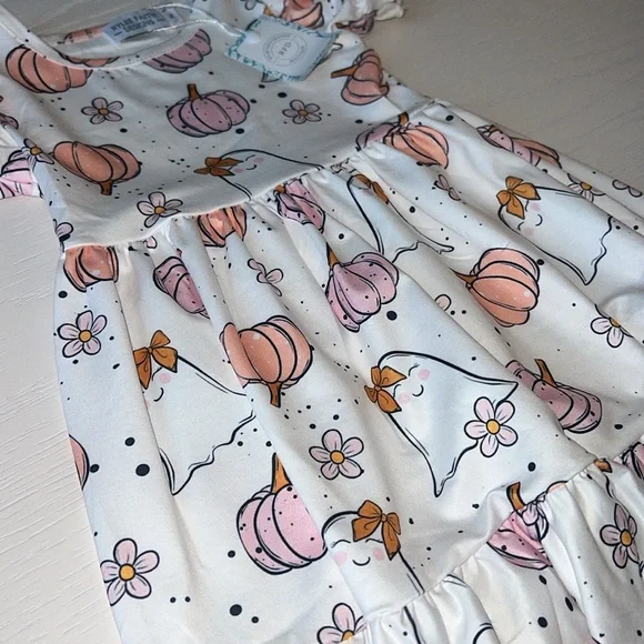 ๐ Rylee Faith Designs Ghost Pumpkin Twirl Dress 2 5 6 7 - Picture 8 of 8